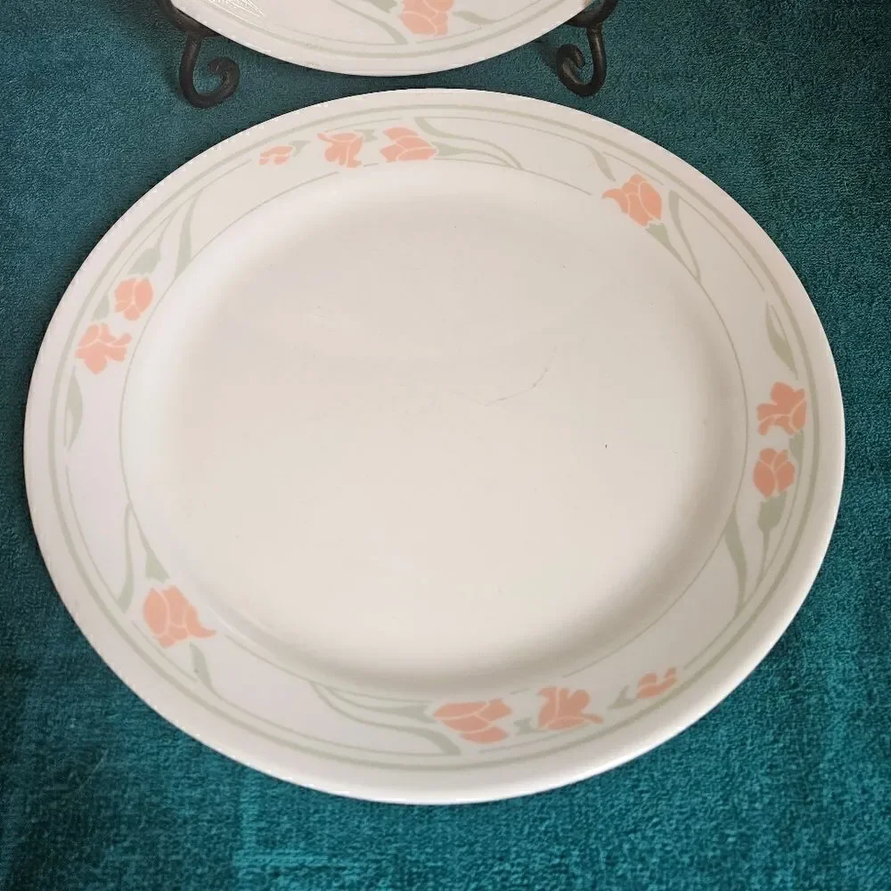 Corelle peach garland pattern 2 pcs dinner plates